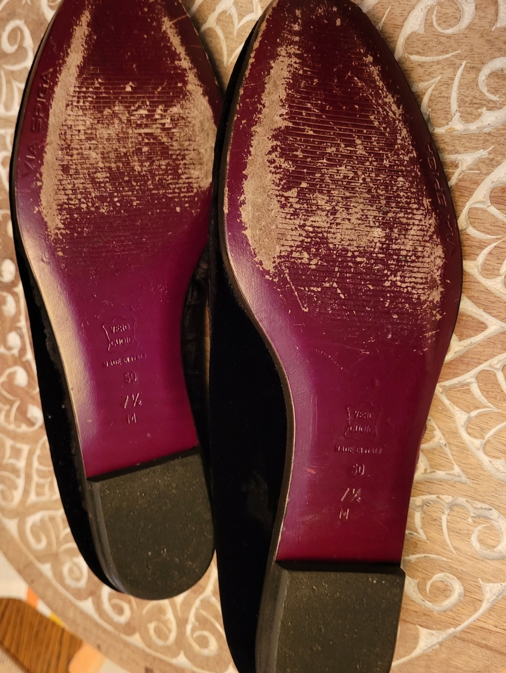 VIA SPIGA VELVET Ballet Flats SHOES GORGEOUS ITALY Y2K $189 Embellished 7.5 - Picture 3 of 10